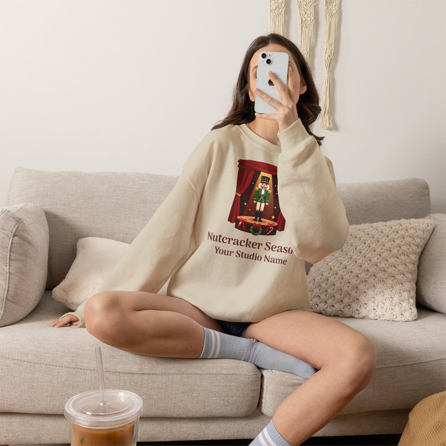 Personalized Nutcracker Season Sweatshirt — Nutcracker on Stage Dance Studio Crewneck (Add Studio Name)