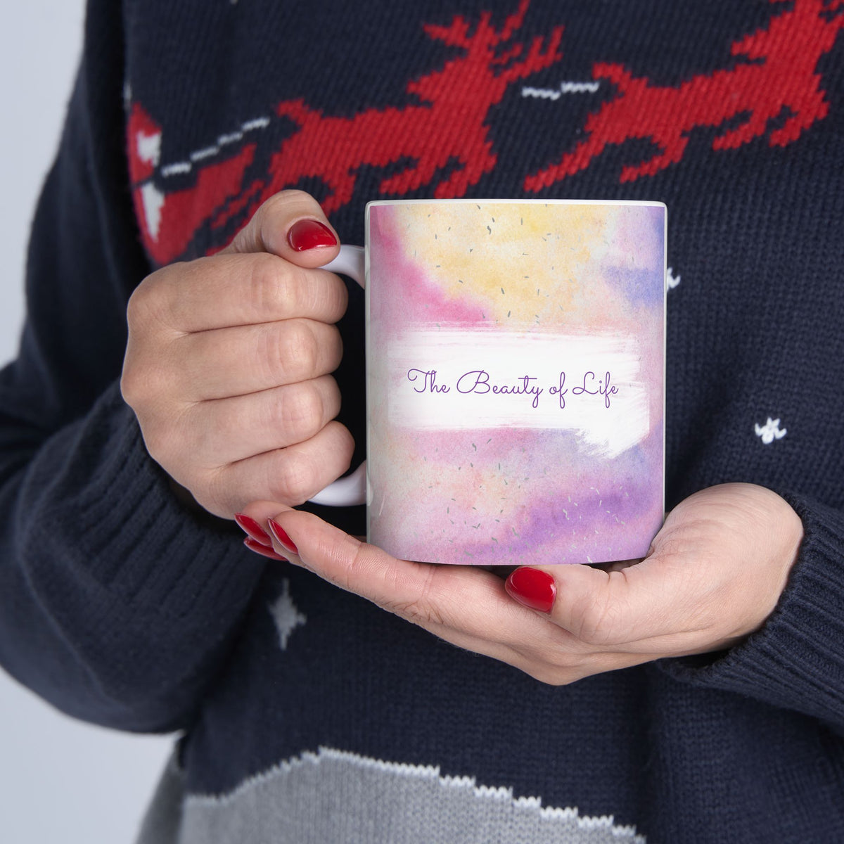 Watercolor Pastel Ceramic Mug — "The Best Is Yet To Come"