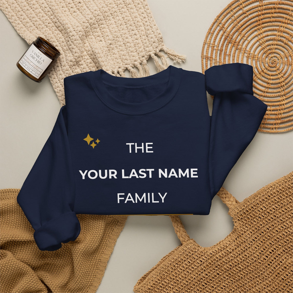 Personalized Family Christmas Sweatshirt — Dad Matching Crewneck (Add Last Name)