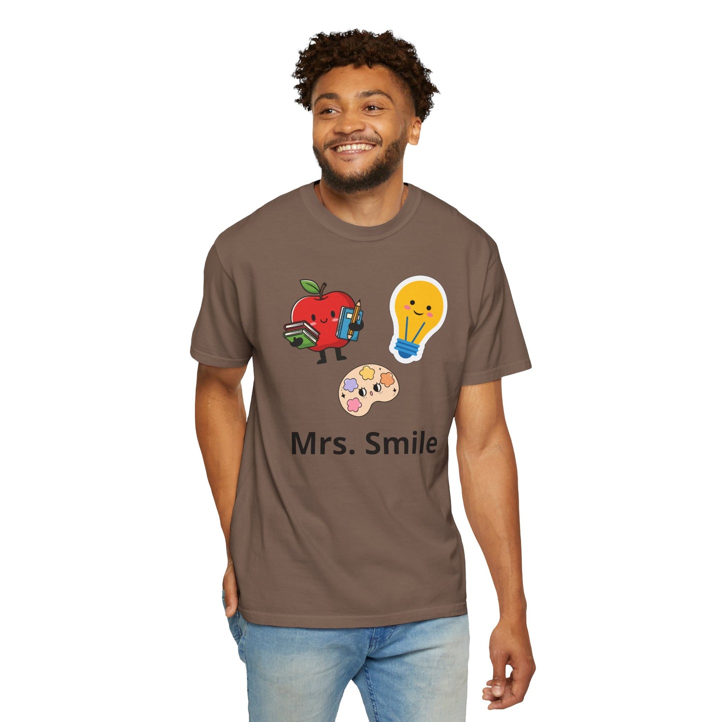 Custom Text Teacher Shirt — Personalized Apple & Lightbulb Tee