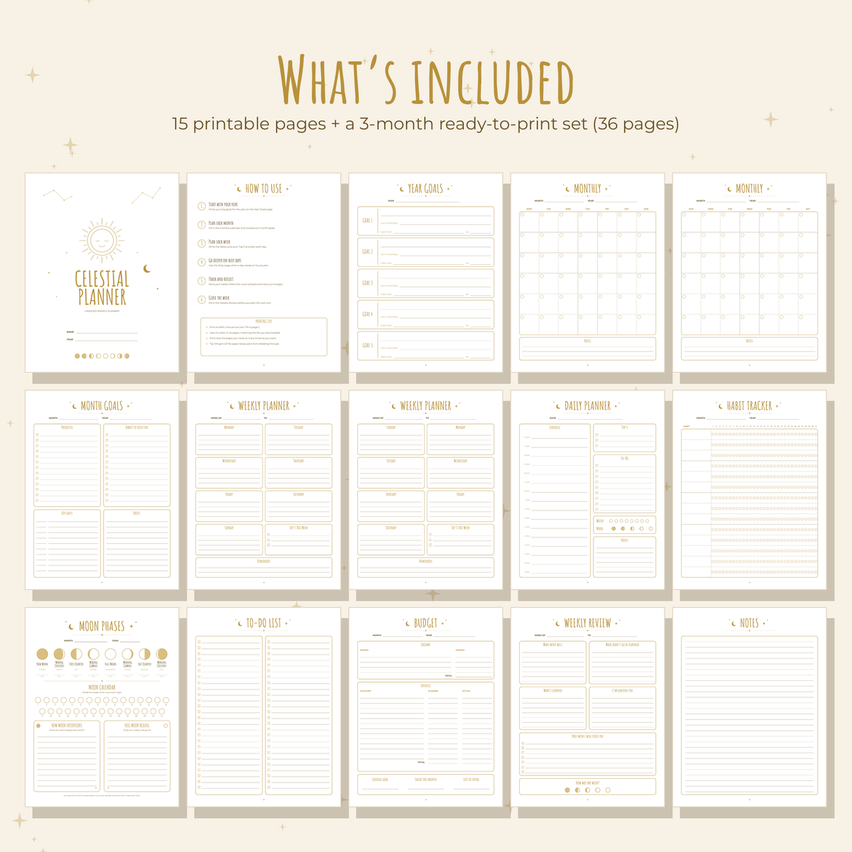 Birthday & Planner Bundle – Grand Reserve Cards + Celestial Planner