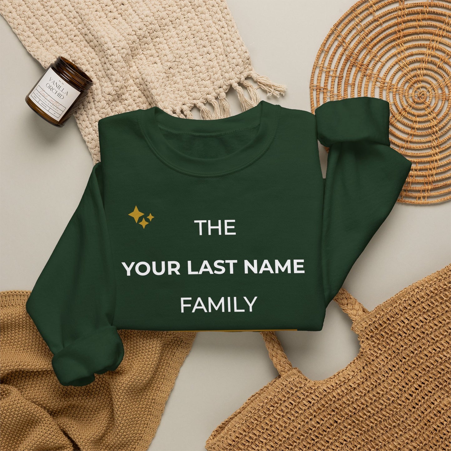 Personalized Family Christmas Sweatshirt — Dad Matching Crewneck (Add Last Name)