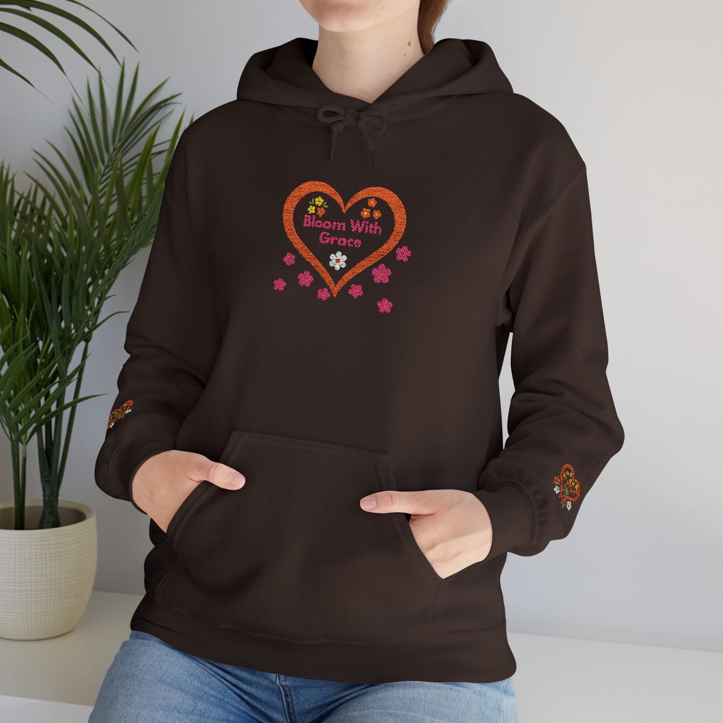 Bloom With Grace Floral Hoodie — Inspirational Heart