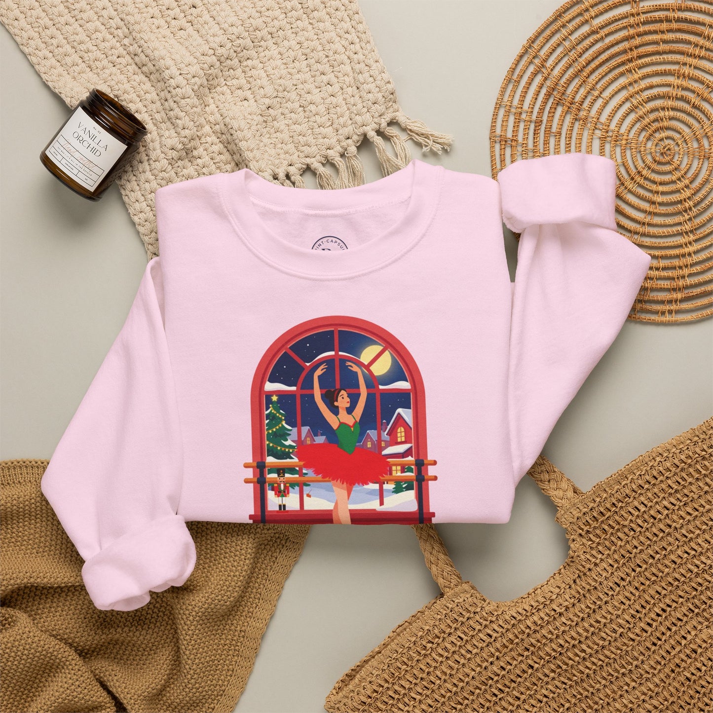 Personalized Nutcracker Season Sweatshirt — Ballerina at the Window Studio Crewneck (Add Studio Name)