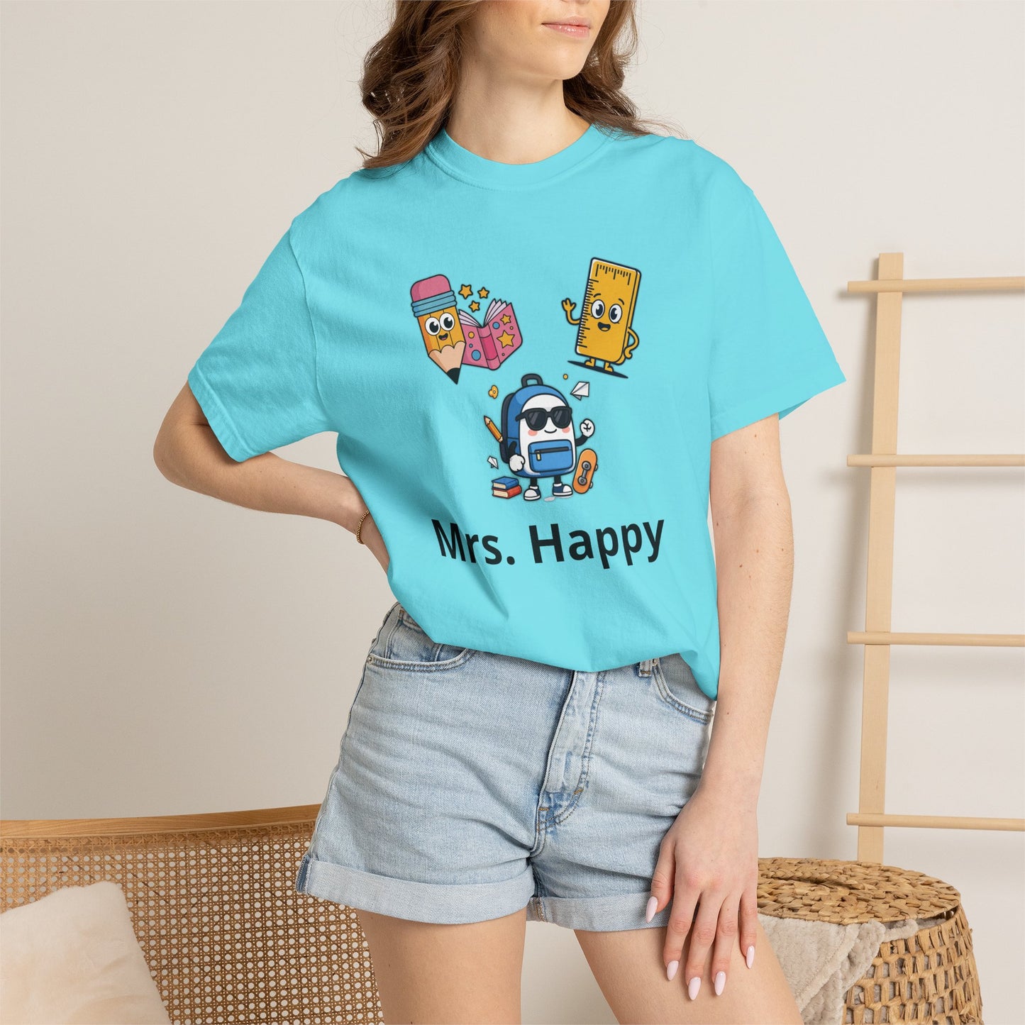 Mrs. Happy Cute Snack Characters T-Shirt