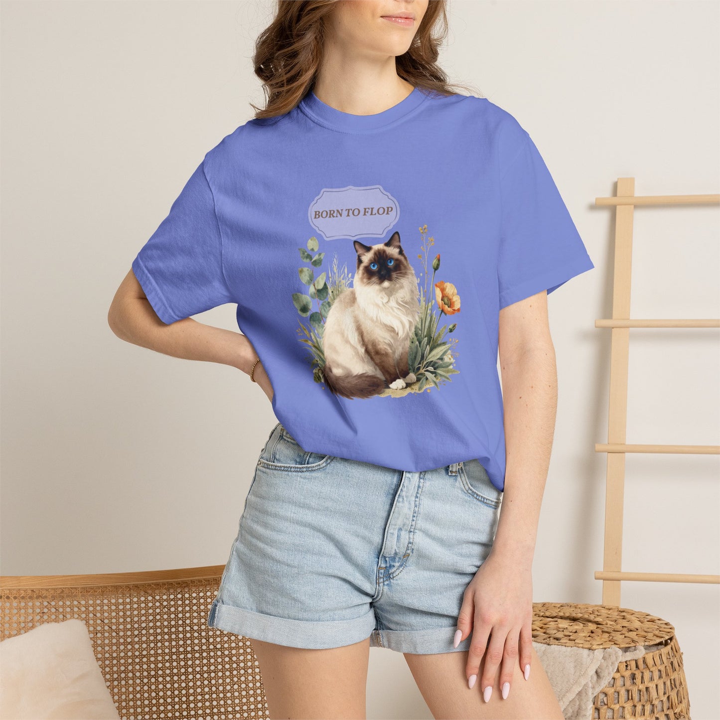 Personalized Ragdoll Cat Shirt — Custom Text Floral Tee