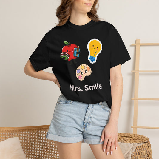 Custom Text Teacher Shirt — Personalized Apple & Lightbulb Tee