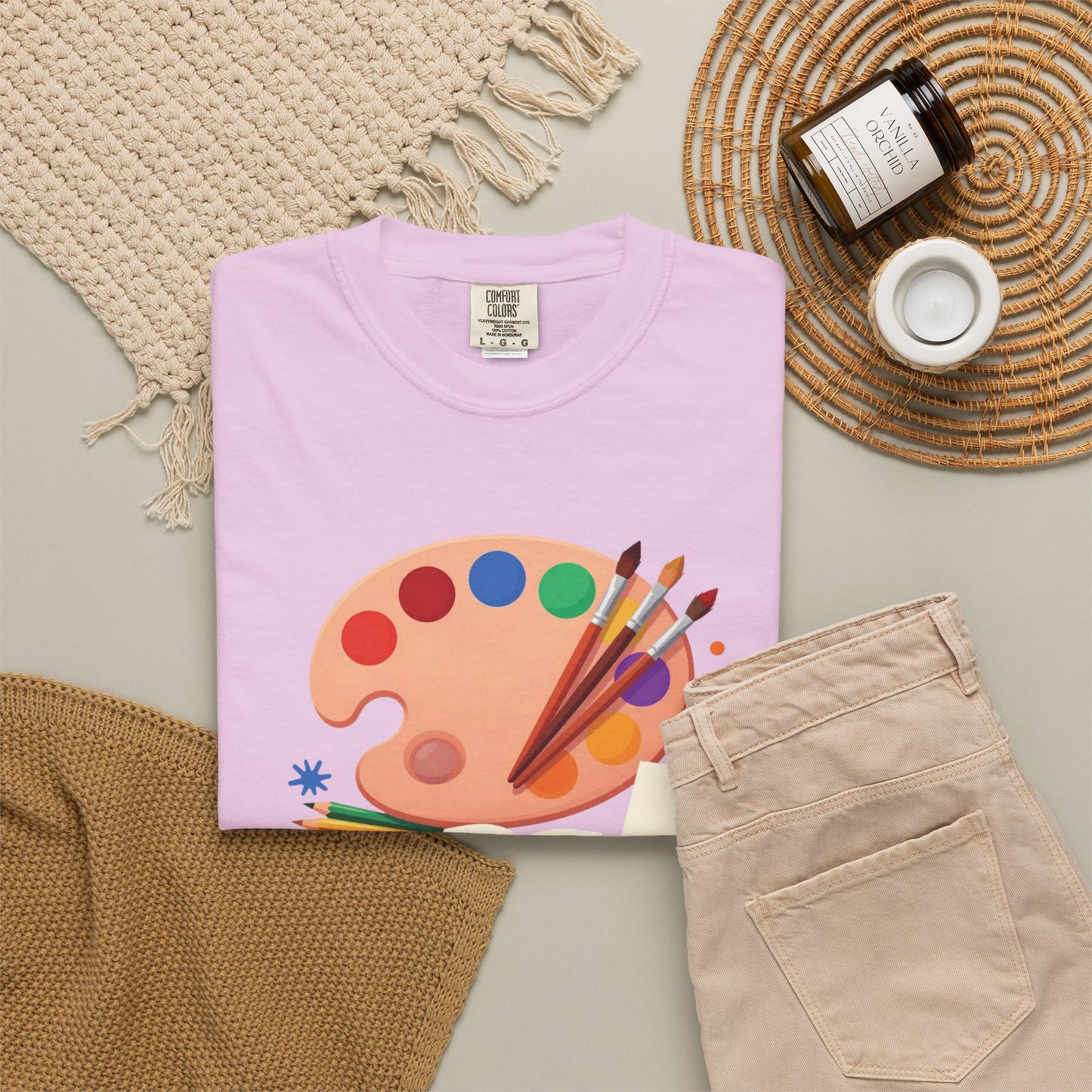 Personalized Artist Palette Tee — Art Teacher & Painter Gift (Add Your Name)