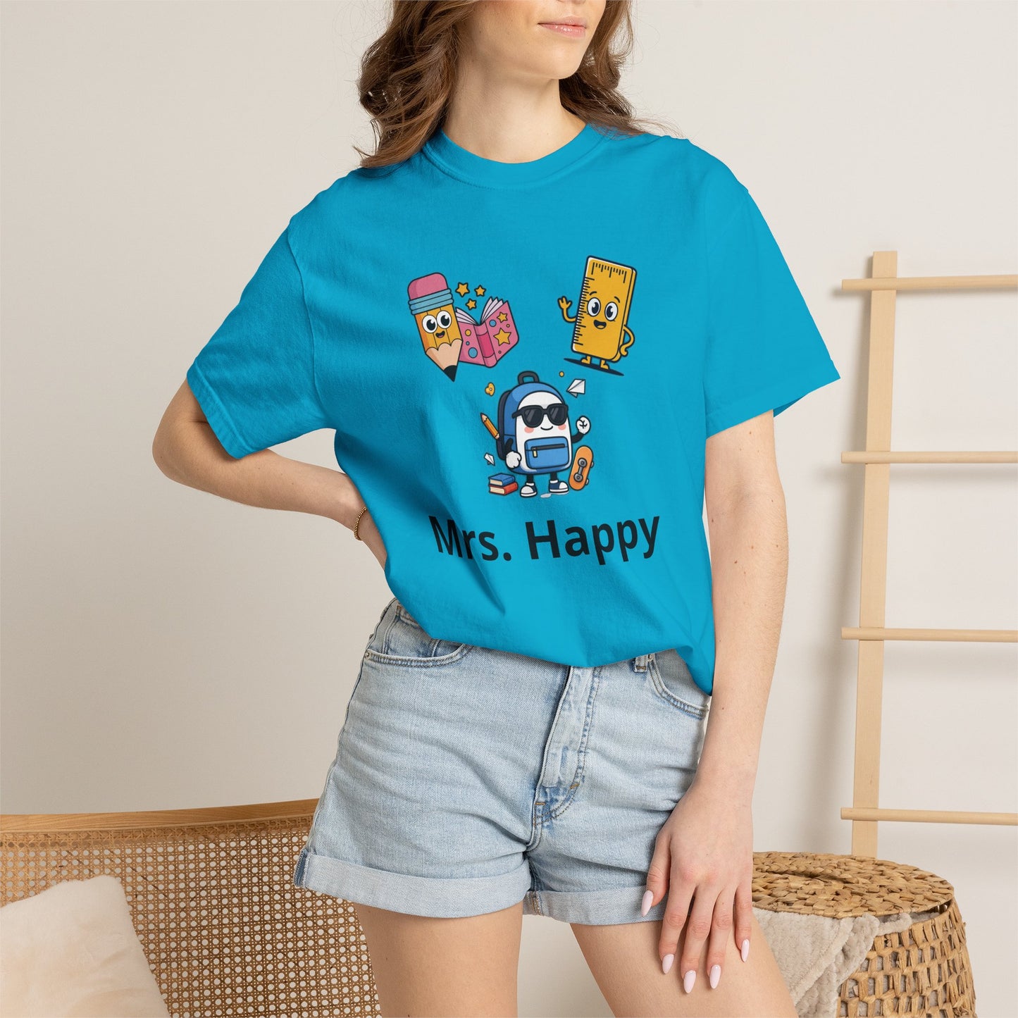 Mrs. Happy Cute Snack Characters T-Shirt