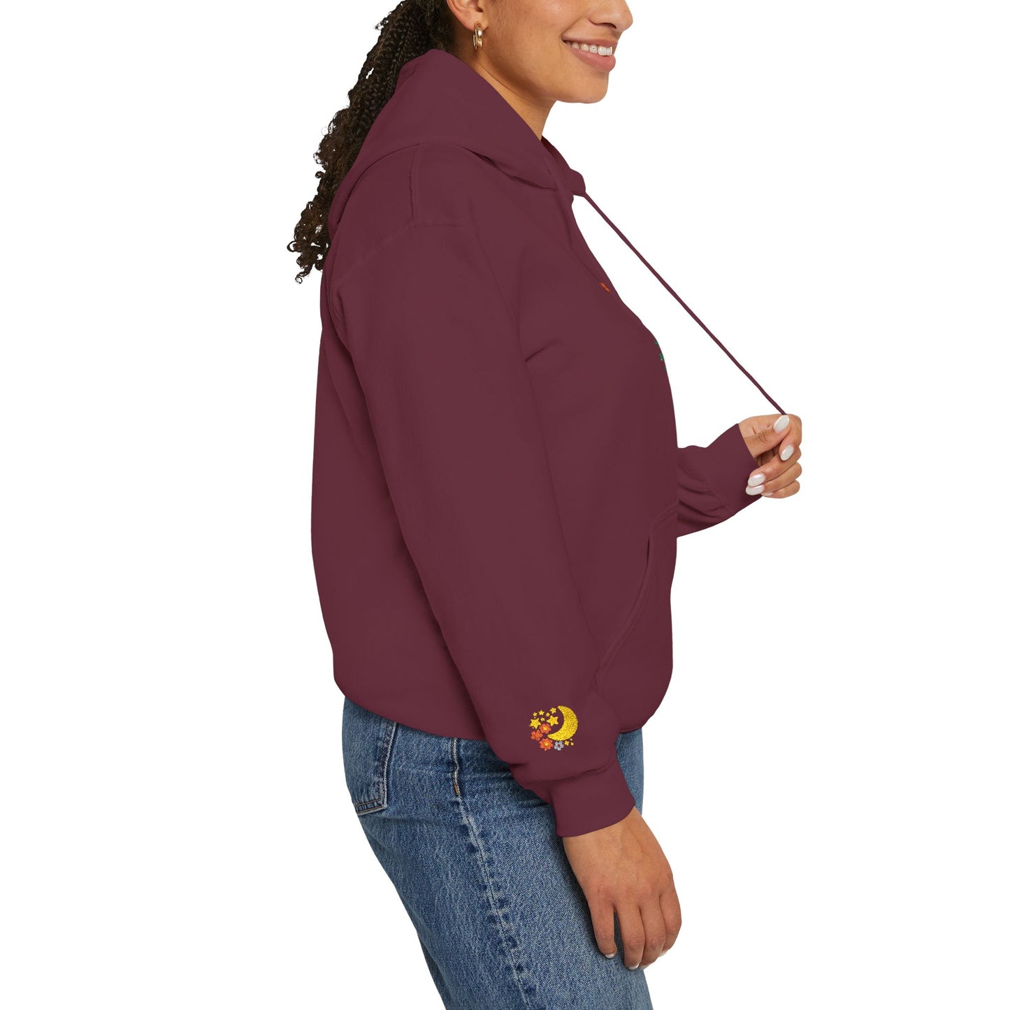 Embroidered Wildflower Hoodie — "Embrace the Glorious Mess"