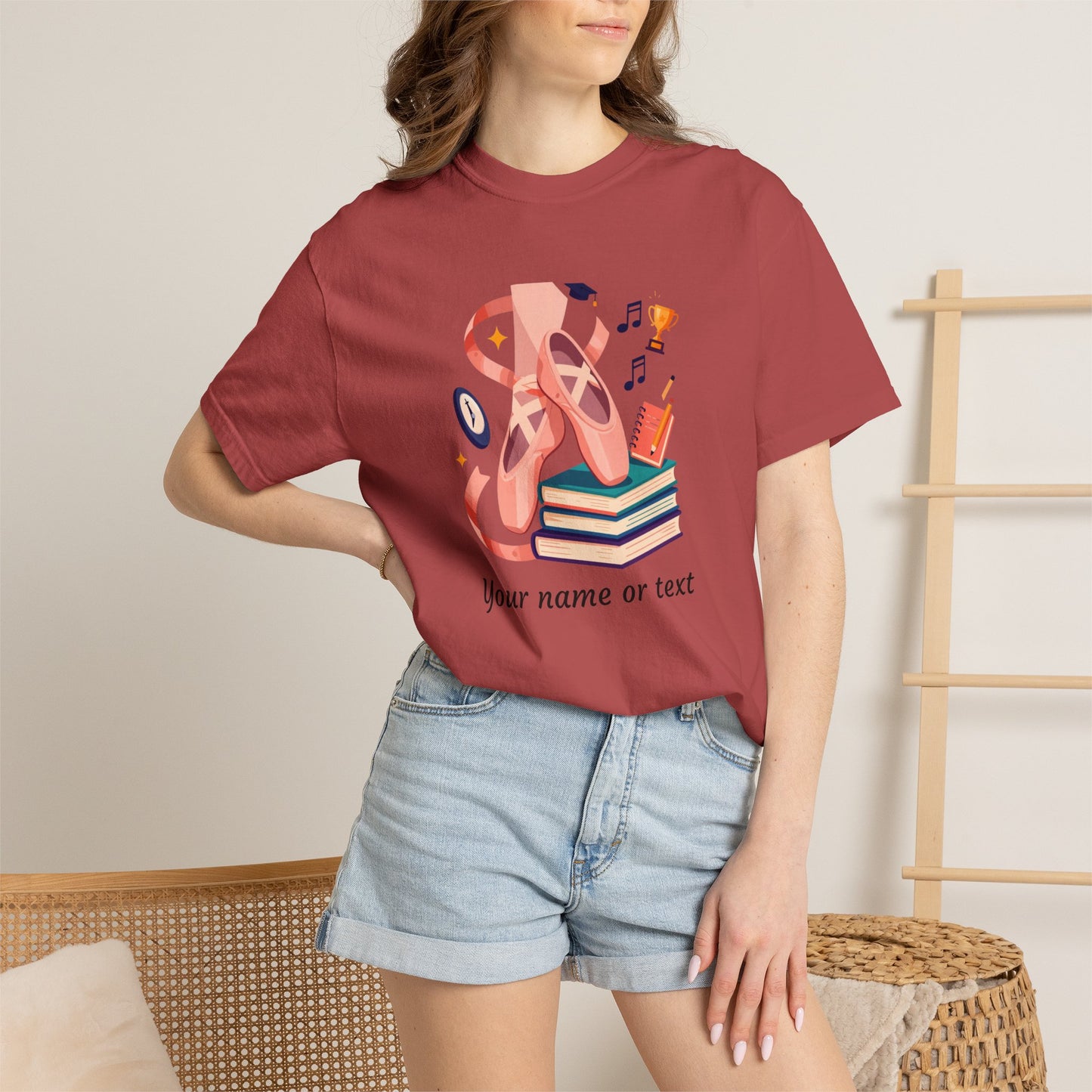 Personalized Ballet & Books Tee — Dance Recital & Book Lover Gift (Add Your Name)