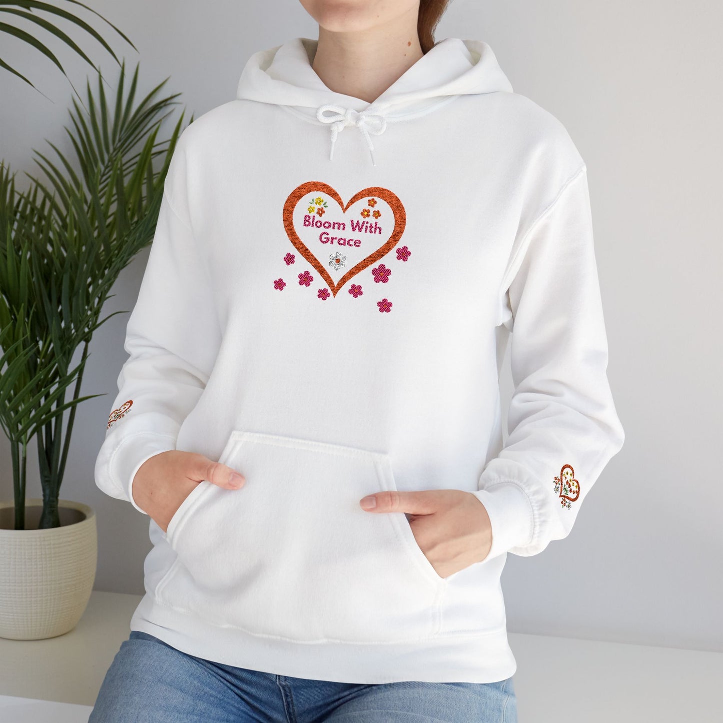 Bloom With Grace Floral Hoodie — Inspirational Heart