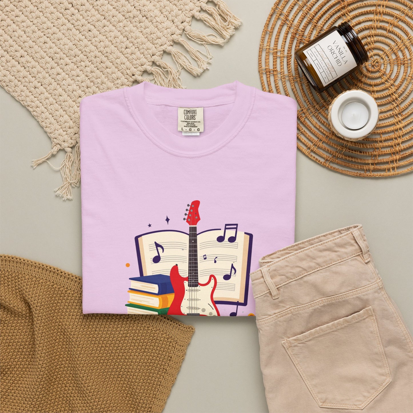 Personalized Music Tee — Guitar & Sheet Music Gift for Musicians & Music Teachers (Add Your Name)