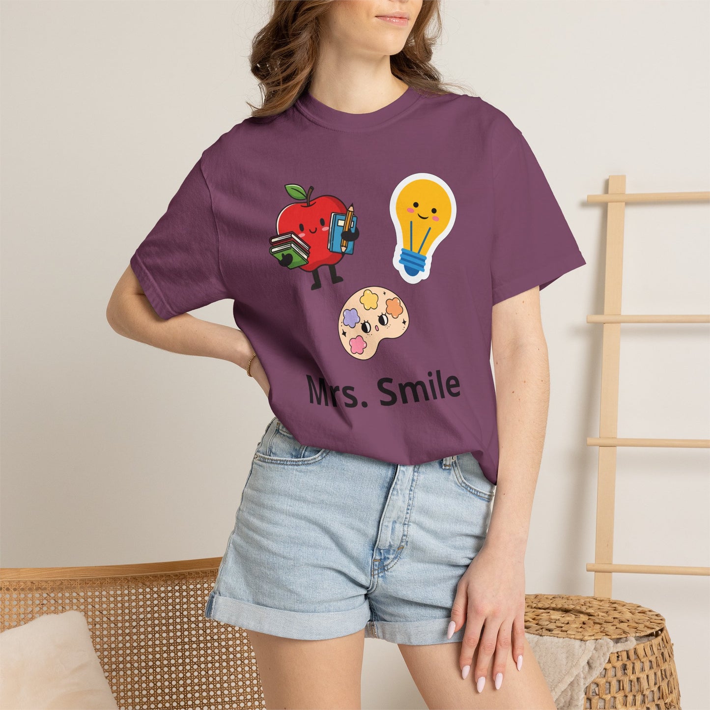 Custom Text Teacher Shirt — Personalized Apple & Lightbulb Tee