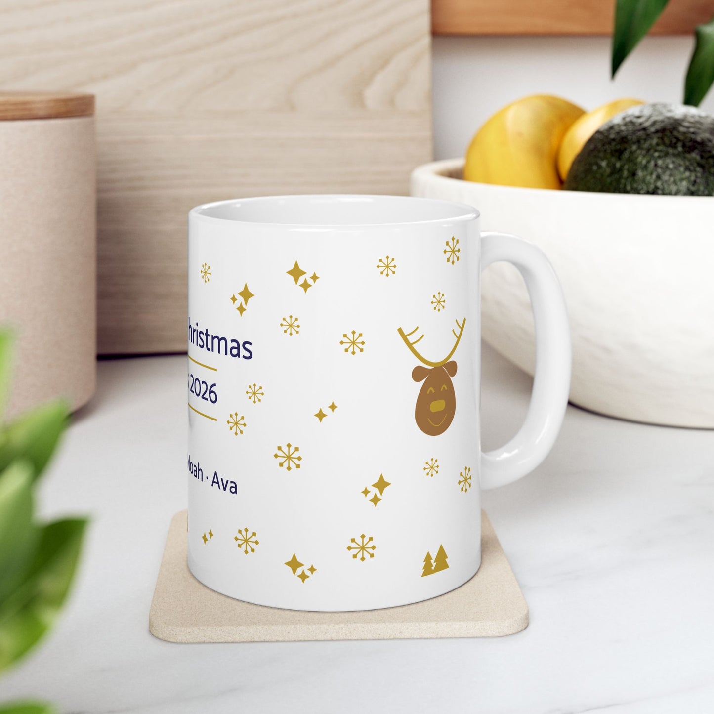 Personalized Grandma Christmas Mug with Grandkids Names — Custom Nana Gift