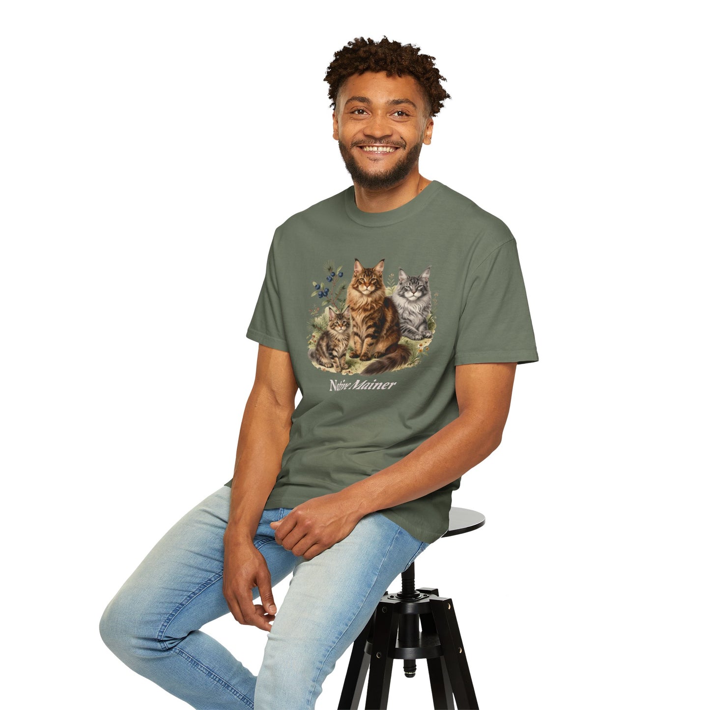 Personalized Maine Coon Cat Shirt — Custom Text Trio Tee