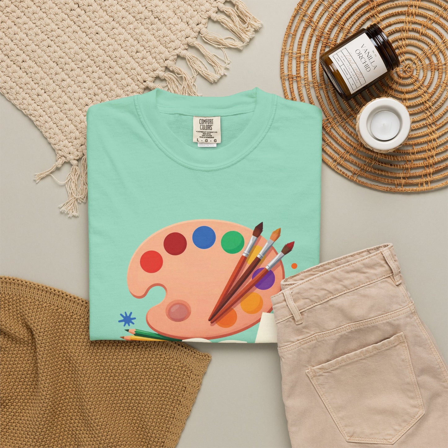 Personalized Artist Palette Tee — Art Teacher & Painter Gift (Add Your Name)