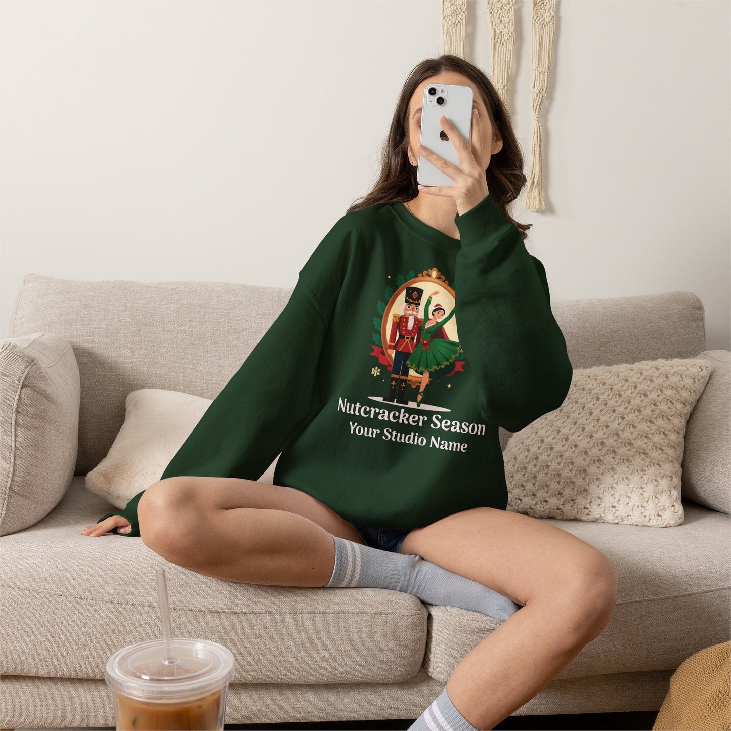 Personalized Nutcracker Season Sweatshirt — Nutcracker & Ballerina Dance Studio Crewneck (Add Studio Name)