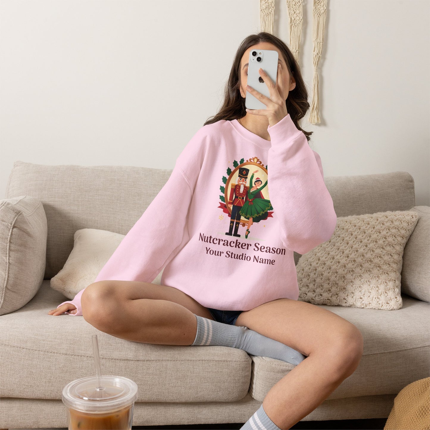 Personalized Nutcracker Season Sweatshirt — Nutcracker & Ballerina Dance Studio Crewneck (Add Studio Name)