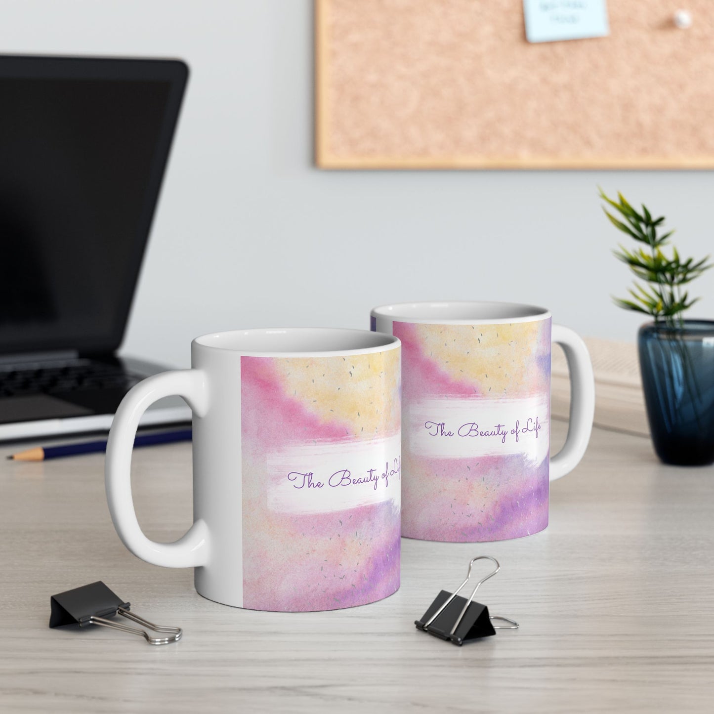 Watercolor Pastel Ceramic Mug — "The Best Is Yet To Come"