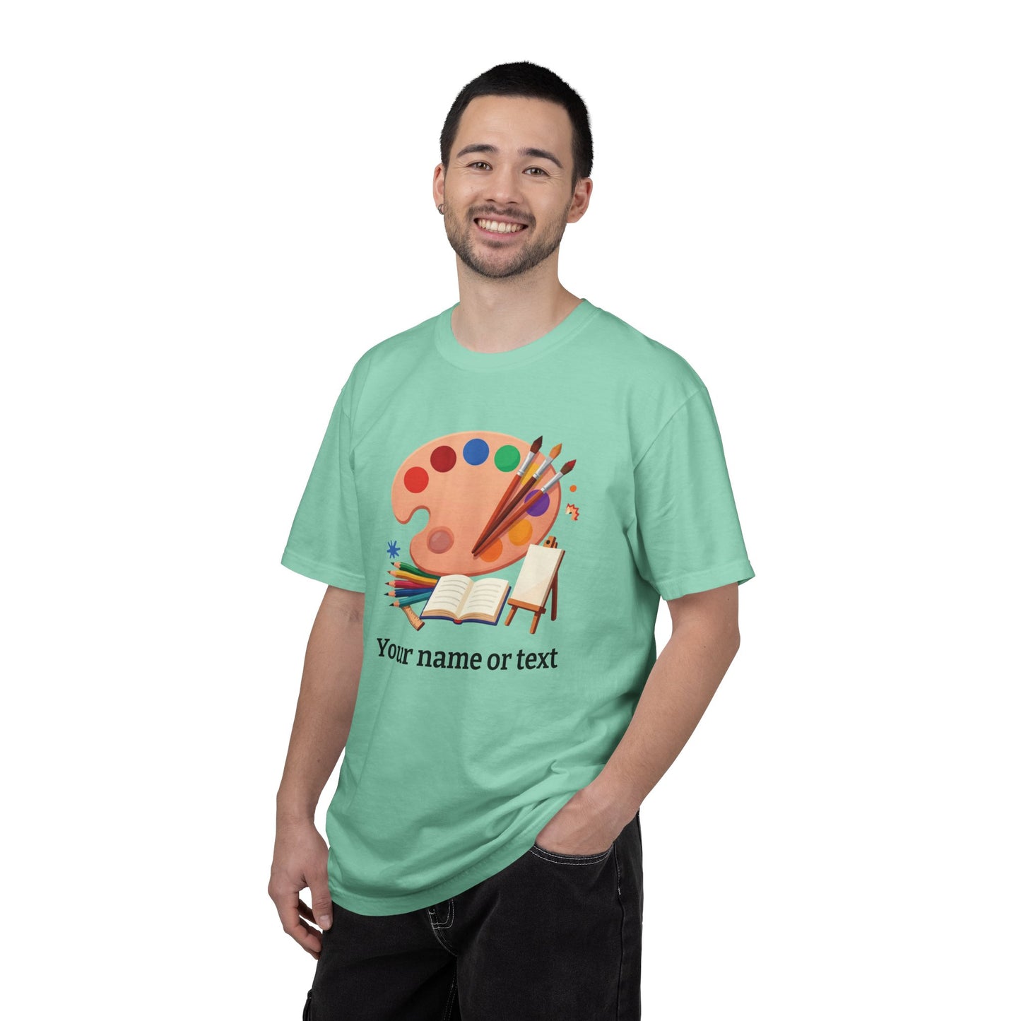 Personalized Artist Palette Tee — Art Teacher & Painter Gift (Add Your Name)