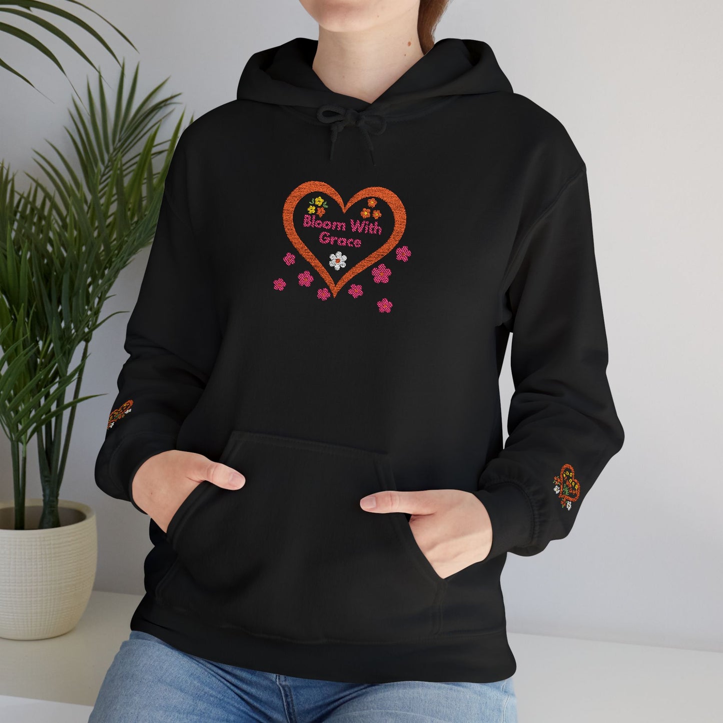 Bloom With Grace Floral Hoodie — Inspirational Heart