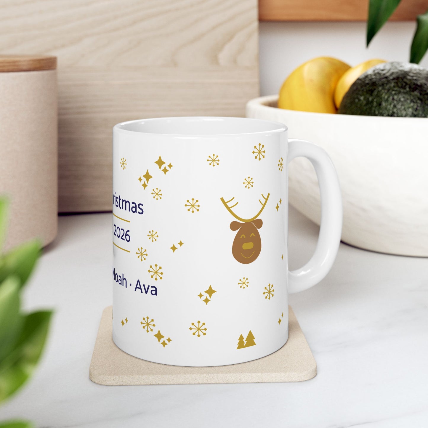 Personalized Abuela Christmas Mug with Grandkids Names — Custom Family Gift
