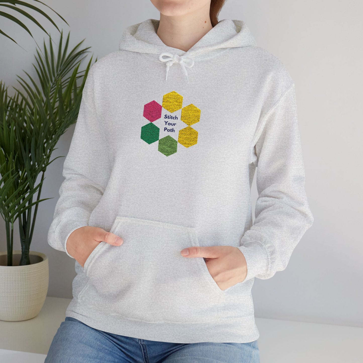 Hexagon Floral Hoodie — "Bloom Where You Are Planted"