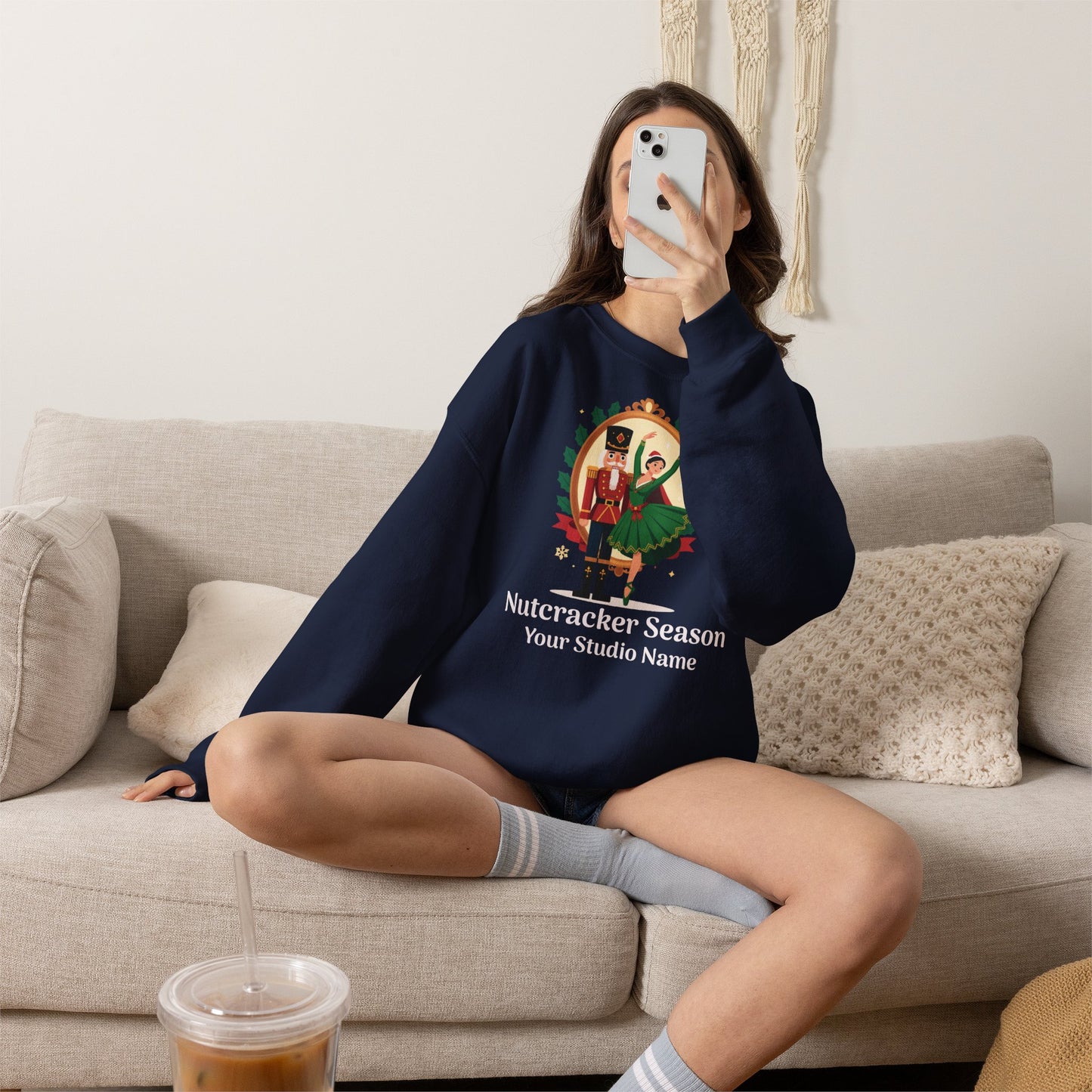 Personalized Nutcracker Season Sweatshirt — Nutcracker & Ballerina Dance Studio Crewneck (Add Studio Name)