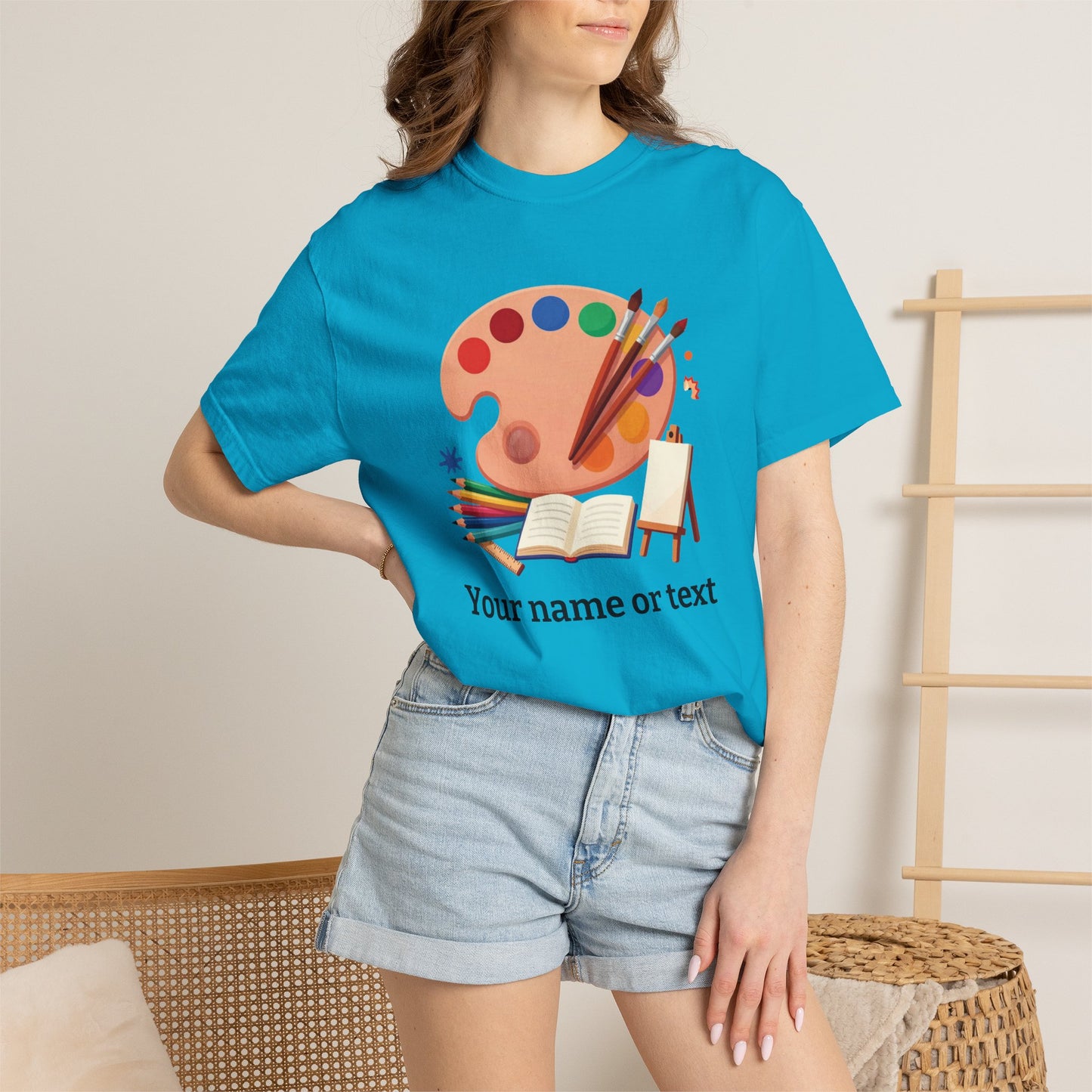 Personalized Artist Palette Tee — Art Teacher & Painter Gift (Add Your Name)