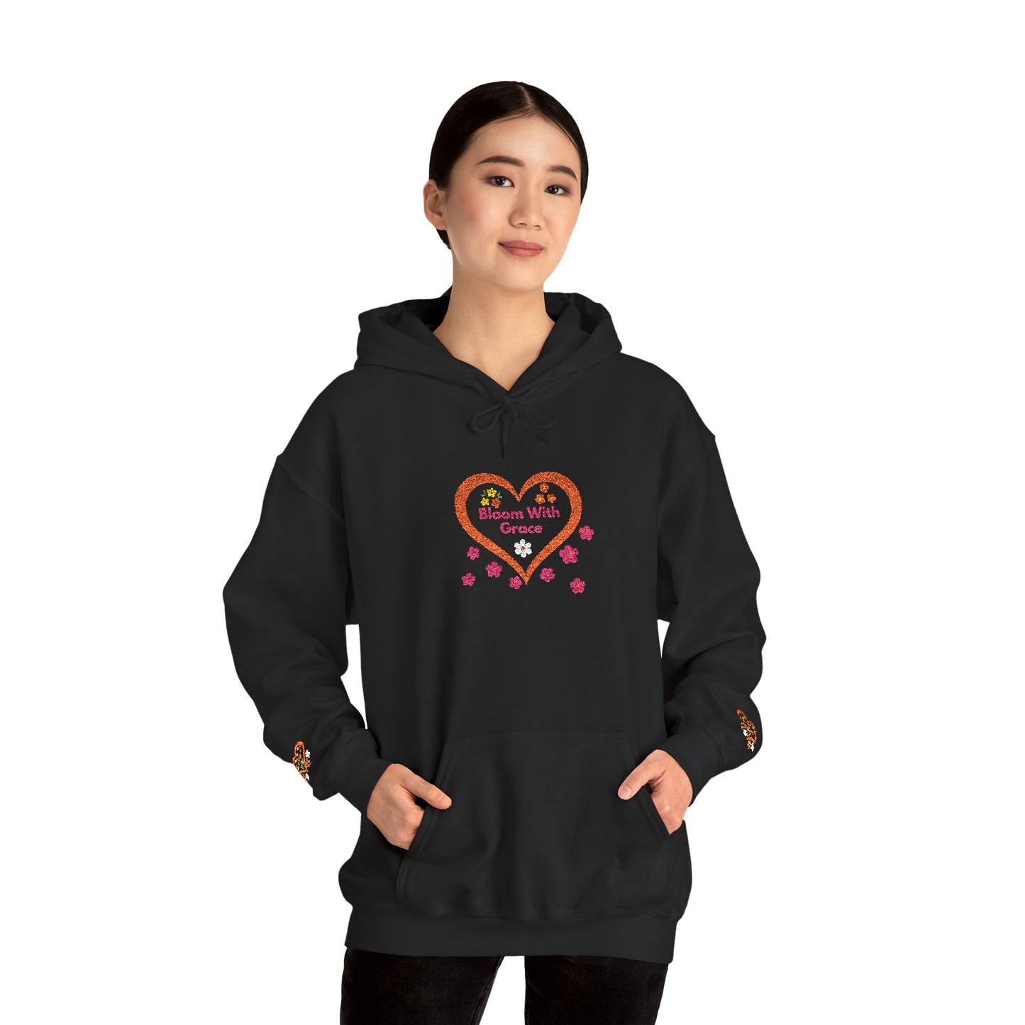 Bloom With Grace Floral Hoodie — Inspirational Heart
