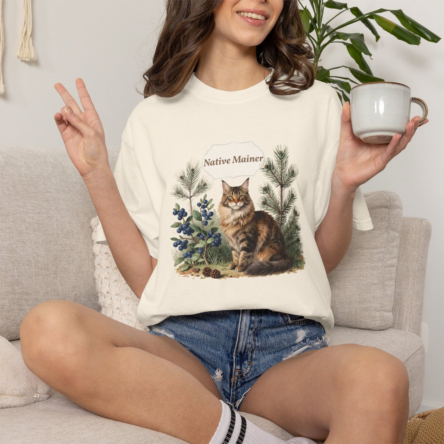 Personalized Maine Coon Cat Shirt — Custom Text Nature Tee