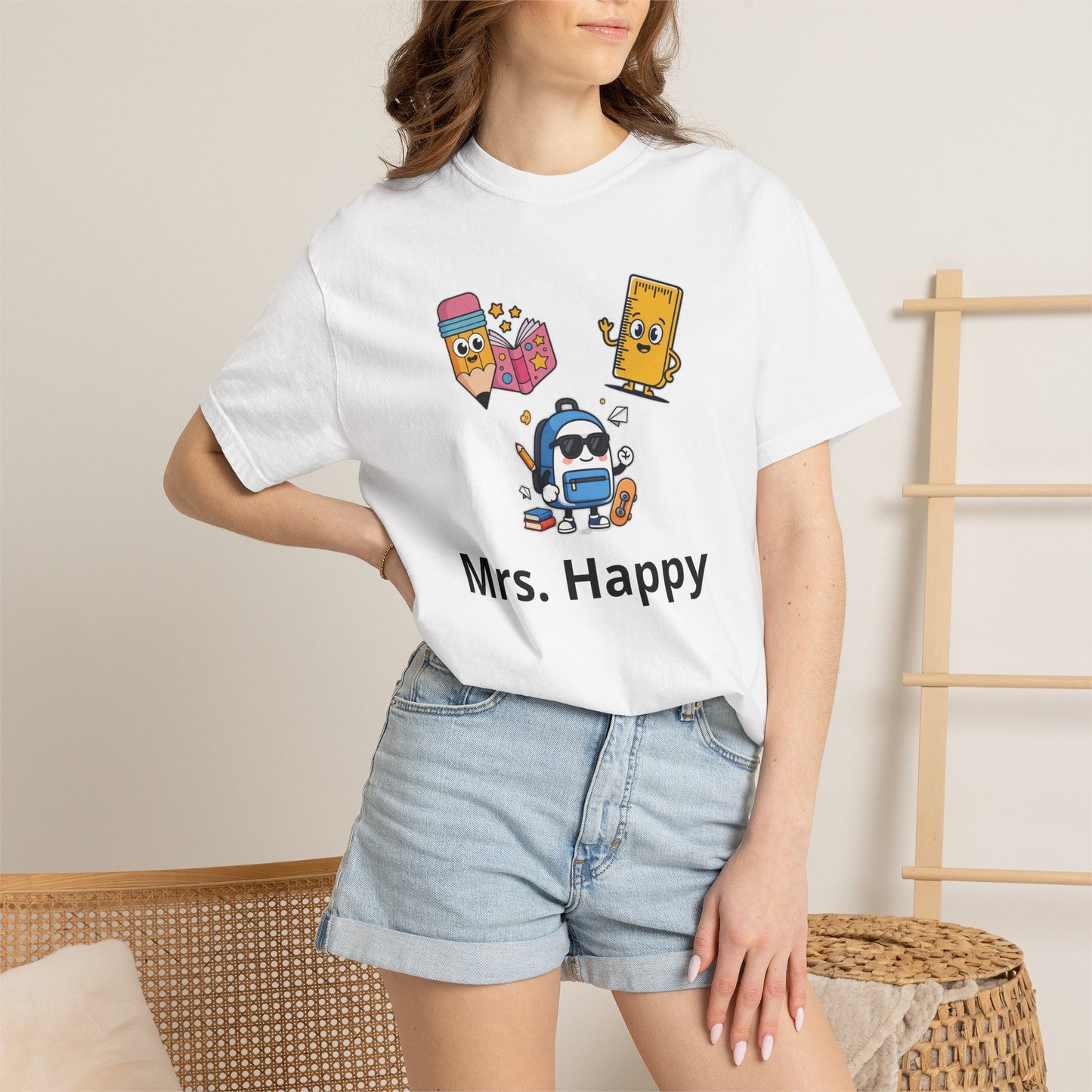 Mrs. Happy Cute Snack Characters T-Shirt