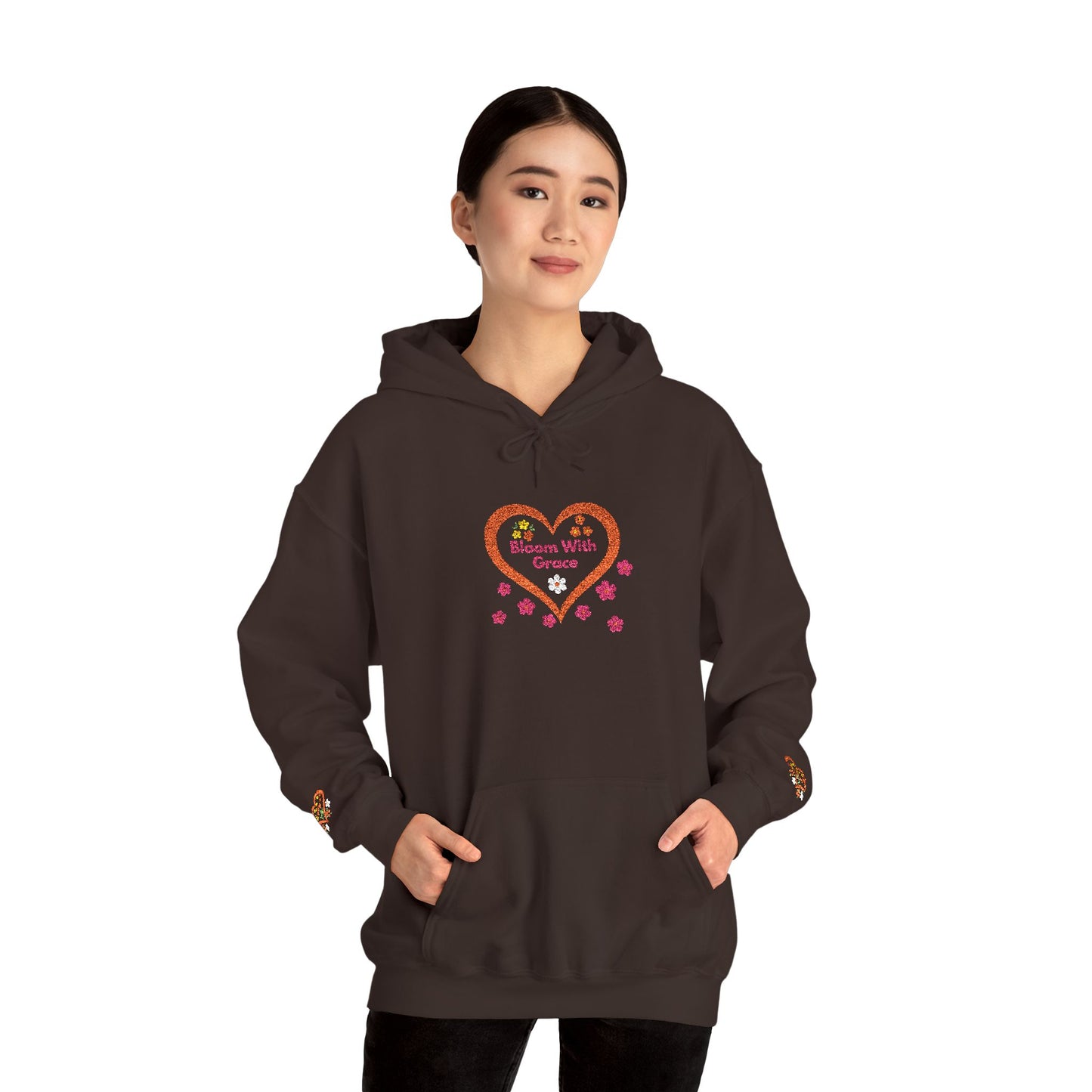 Bloom With Grace Floral Hoodie — Inspirational Heart