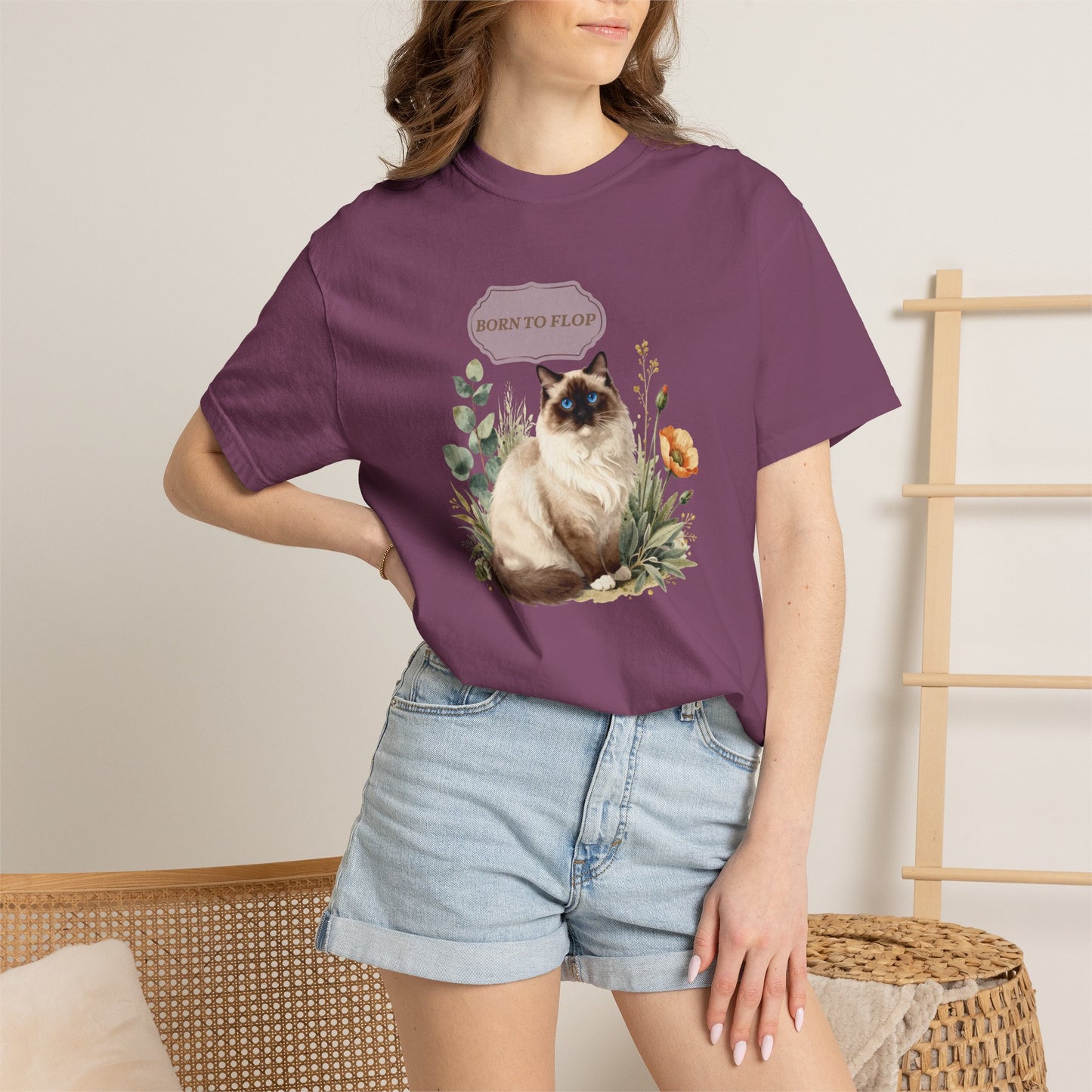 Personalized Ragdoll Cat Shirt — Custom Text Floral Tee