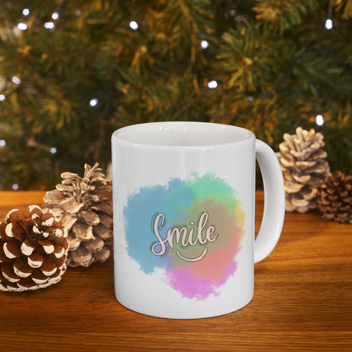 Rainbow Sparkle Ceramic Mug — Watercolor