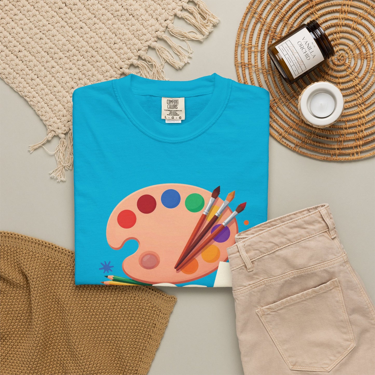 Personalized Artist Palette Tee — Art Teacher & Painter Gift (Add Your Name)