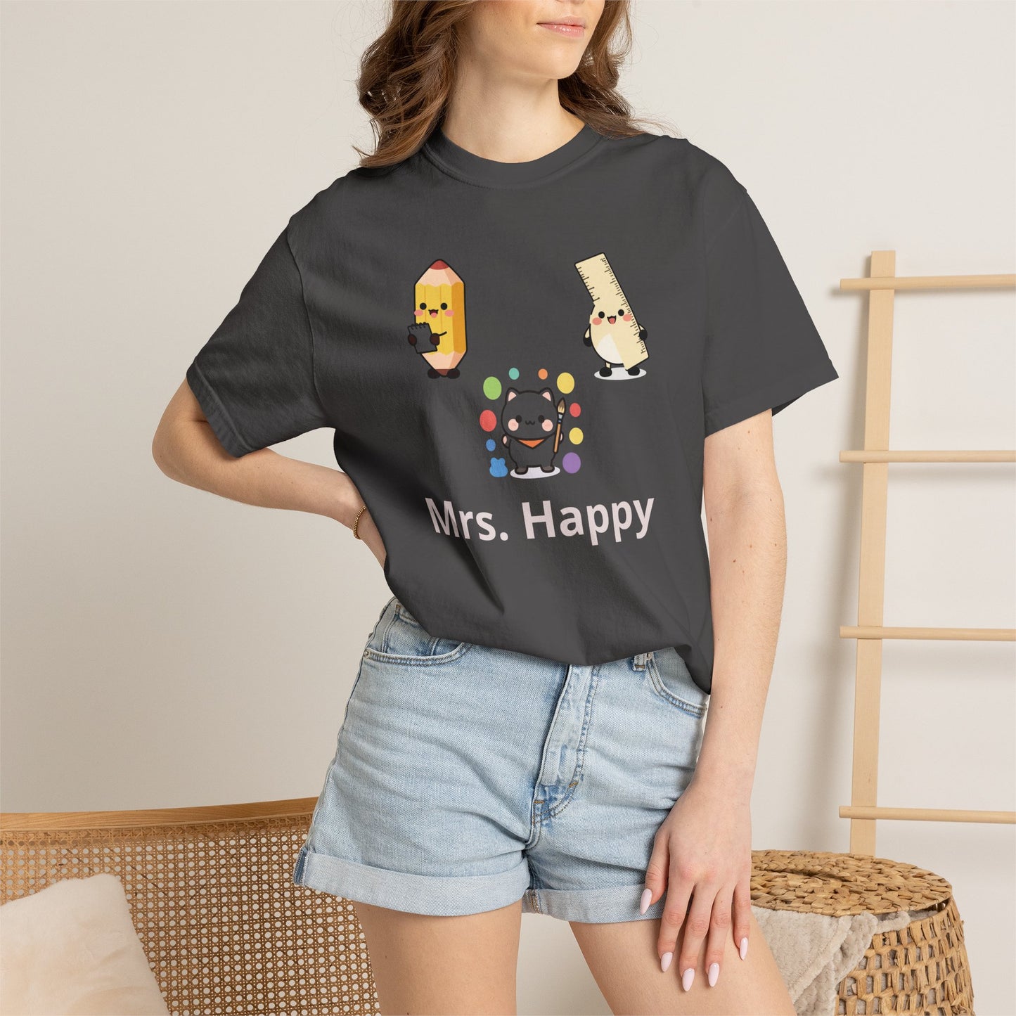 Mrs. Happy Cute Snack Characters T-Shirt