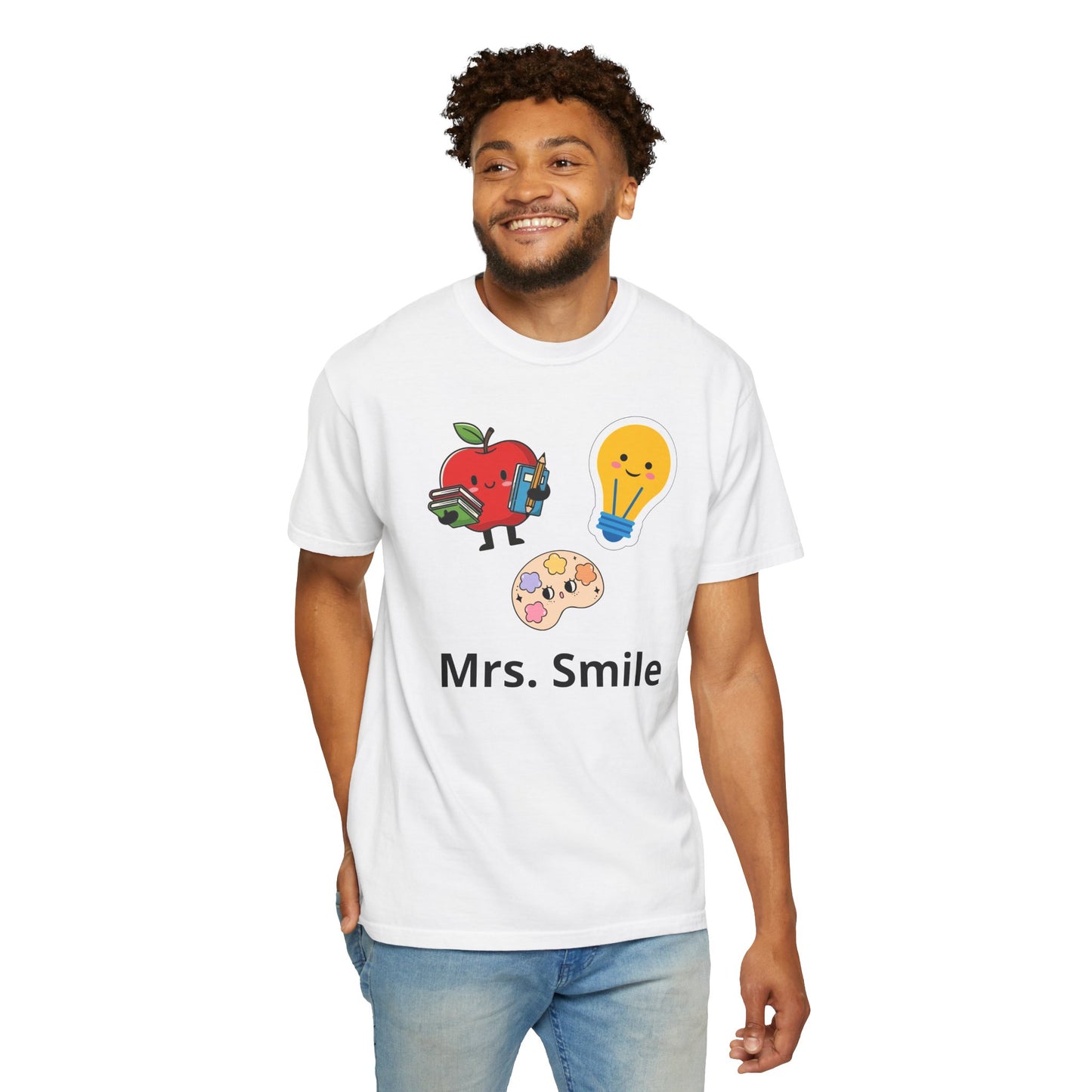 Custom Text Teacher Shirt — Personalized Apple & Lightbulb Tee