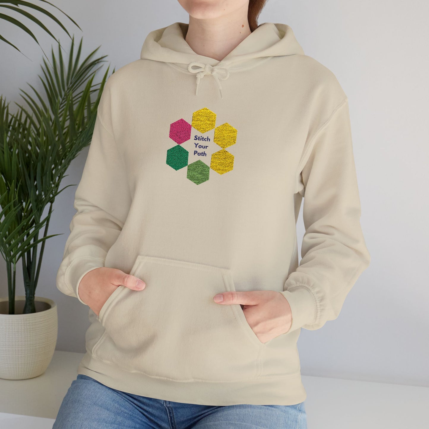 Hexagon Floral Hoodie — "Bloom Where You Are Planted"