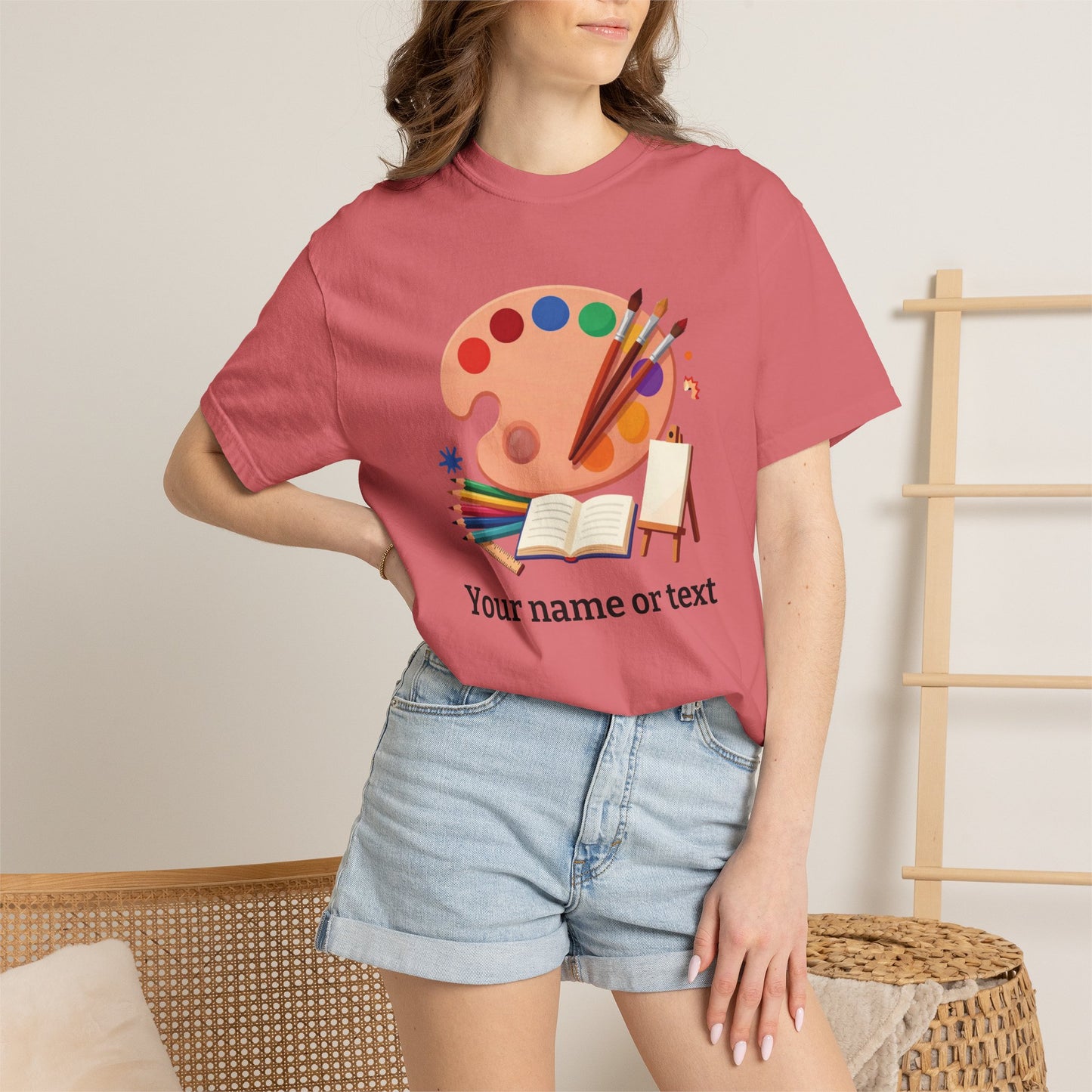 Personalized Artist Palette Tee — Art Teacher & Painter Gift (Add Your Name)