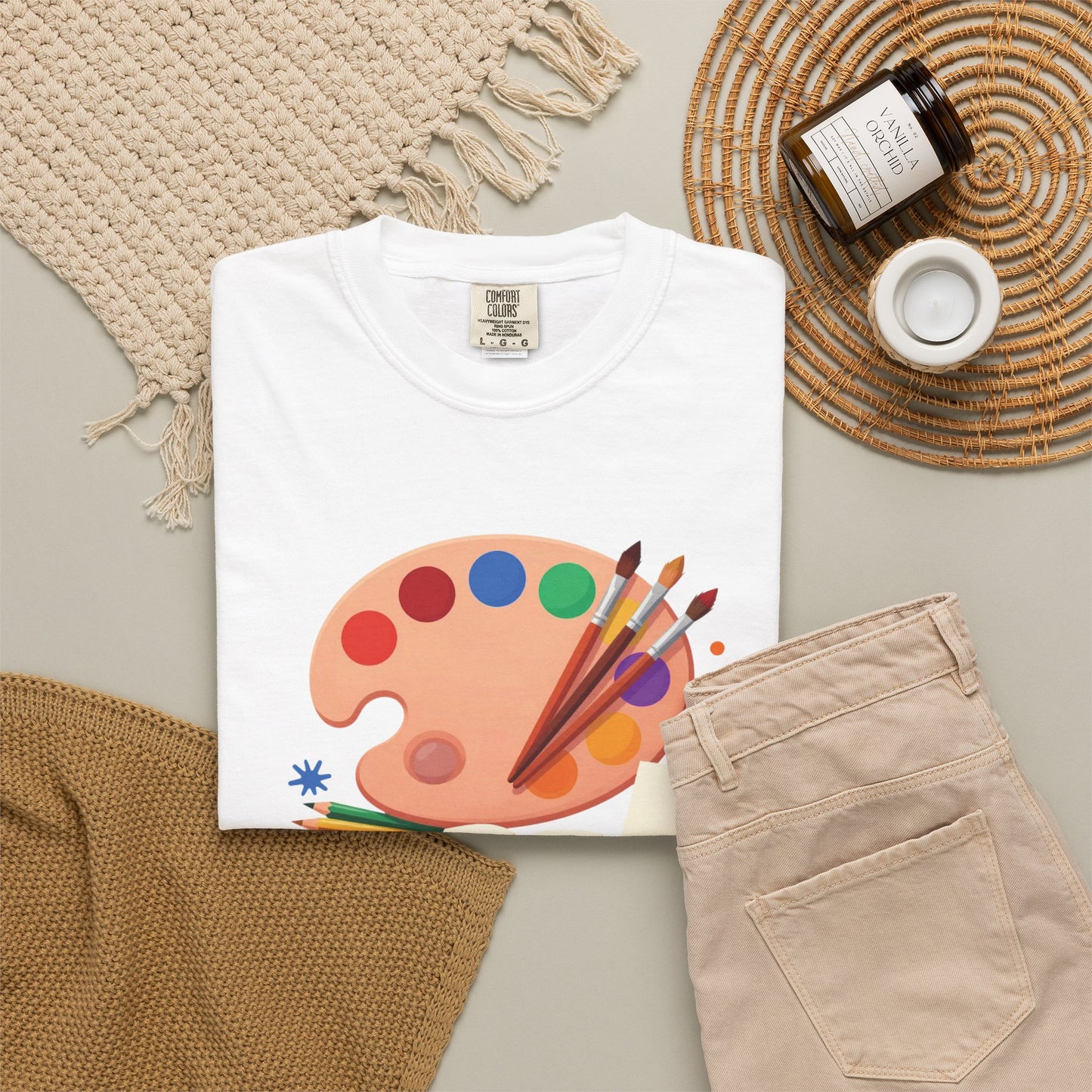 Personalized Artist Palette Tee — Art Teacher & Painter Gift (Add Your Name)