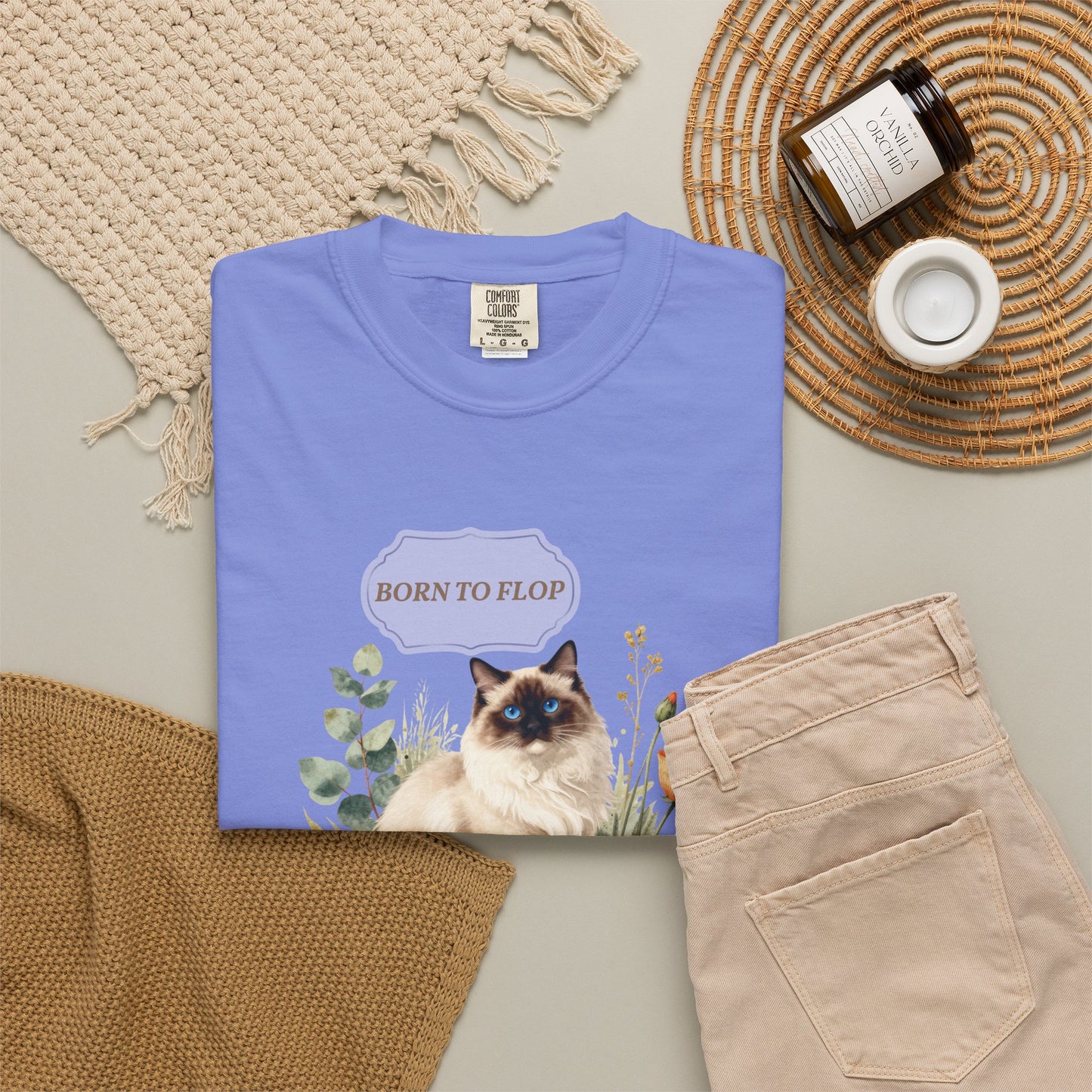 Personalized Ragdoll Cat Shirt — Custom Text Floral Tee