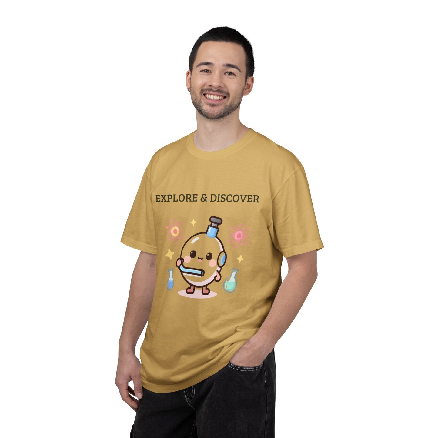 Explore & Discover Science T-Shirt — Cute Kawaii Lab Robot Tee