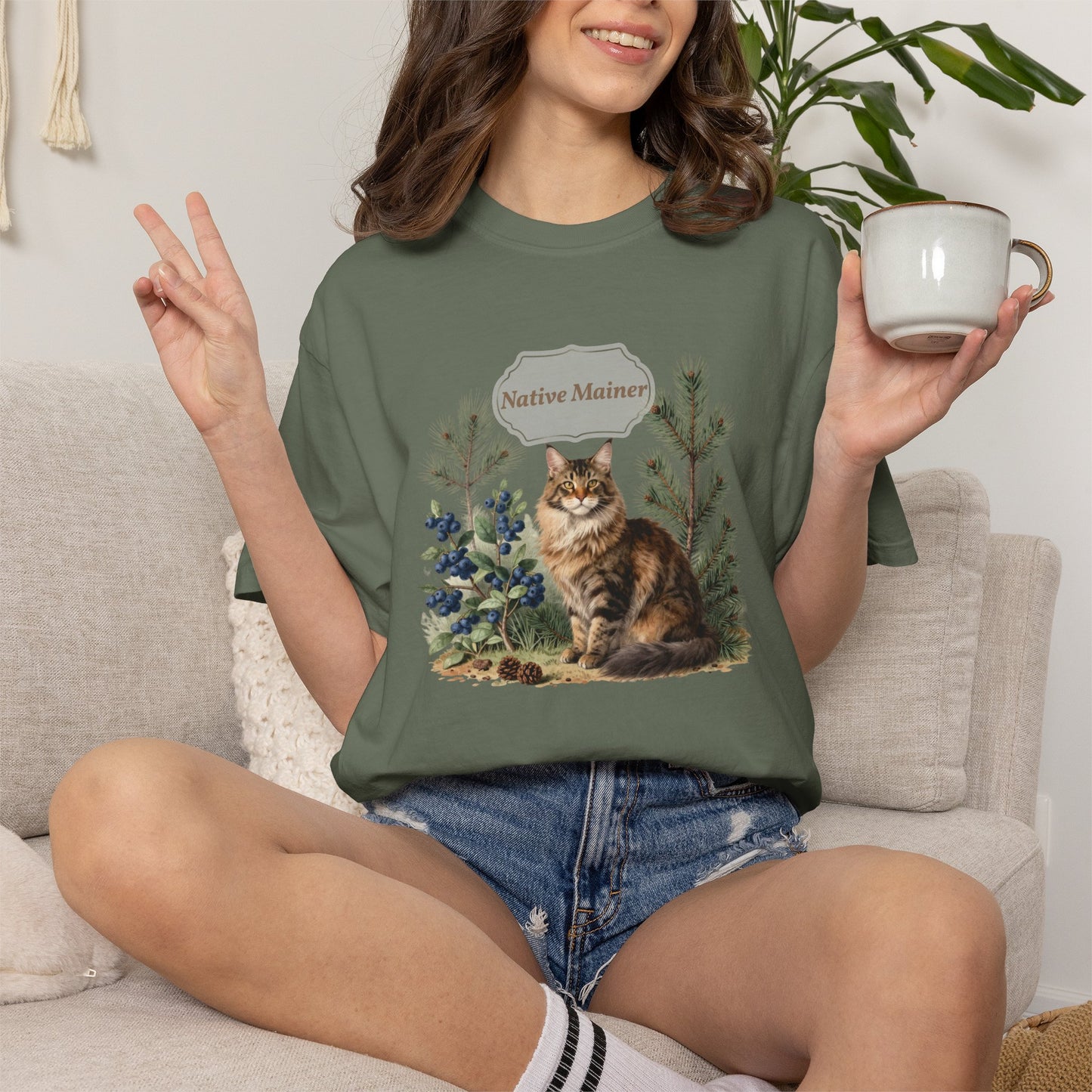 Personalized Maine Coon Cat Shirt — Custom Text Nature Tee