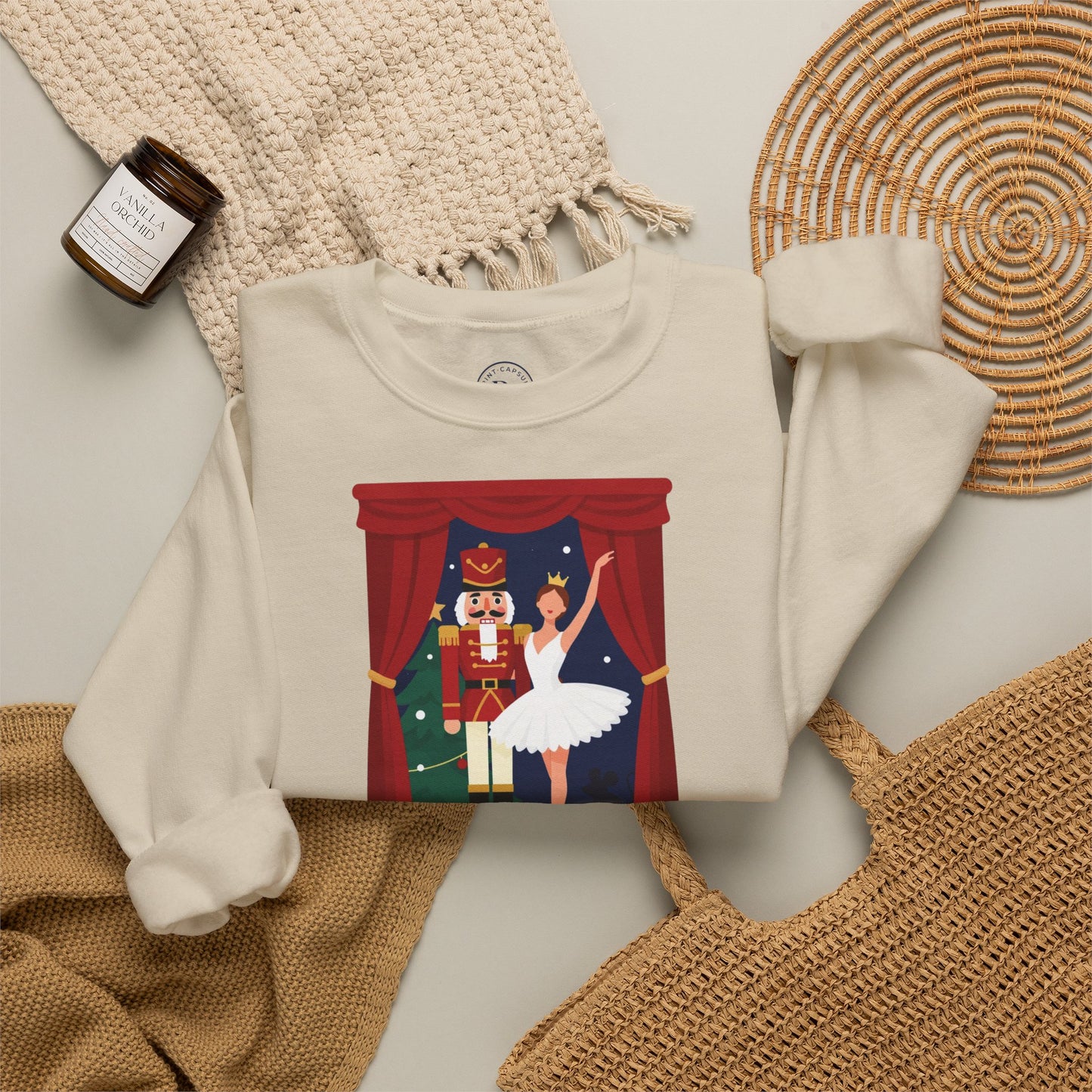 Personalized Nutcracker Season Sweatshirt — Sugar Plum Ballerina Dance Studio Crewneck (Add Studio Name)
