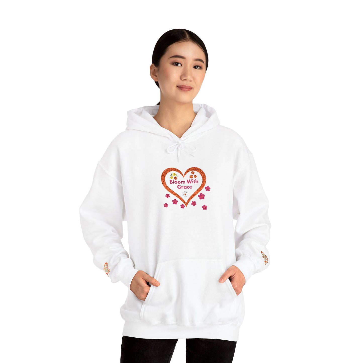 Bloom With Grace Floral Hoodie — Inspirational Heart