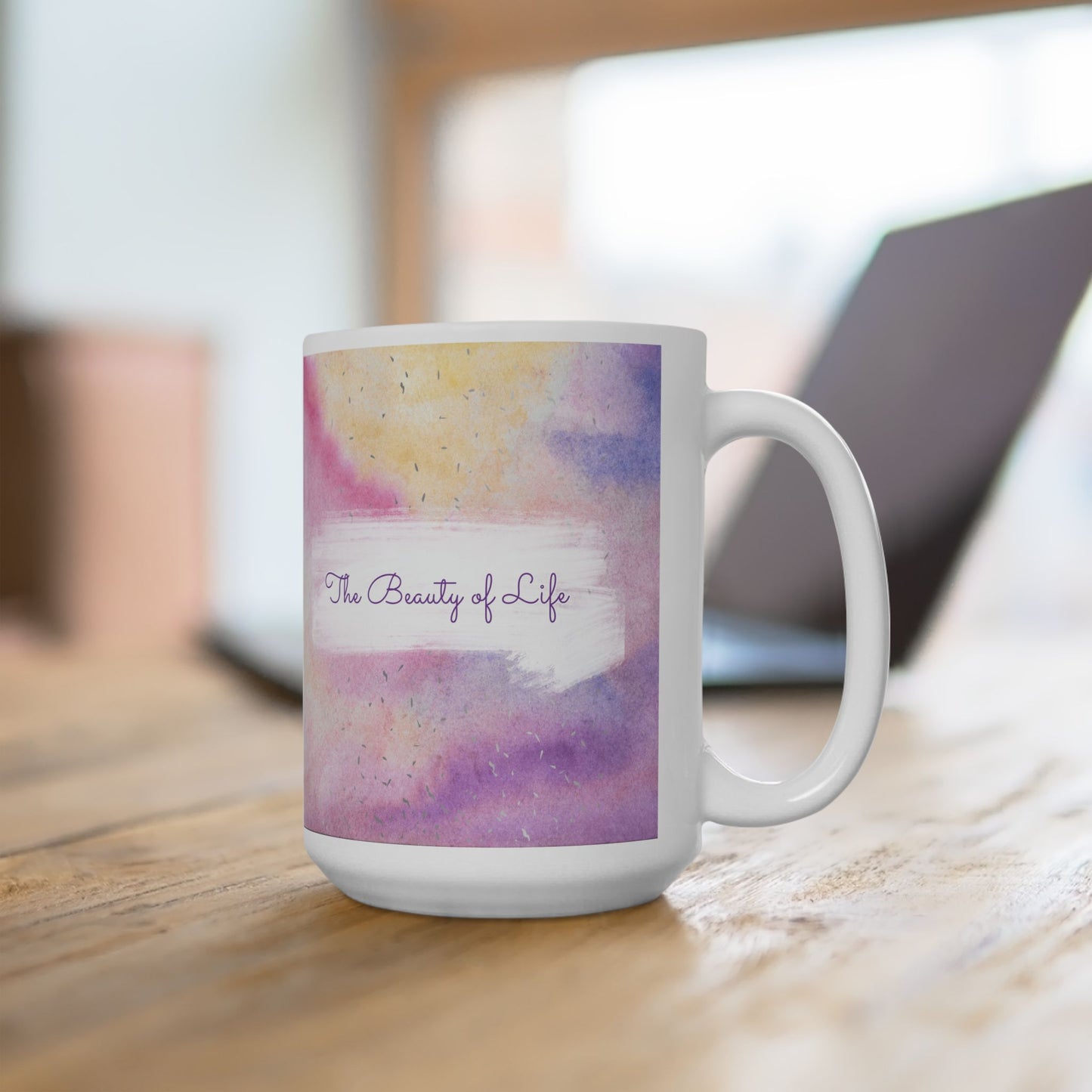 Watercolor Pastel Ceramic Mug — "The Best Is Yet To Come"