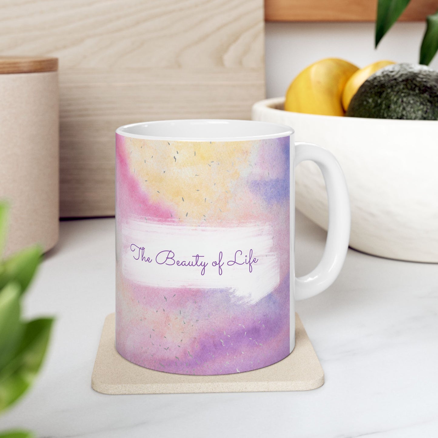 Watercolor Pastel Ceramic Mug — "The Best Is Yet To Come"