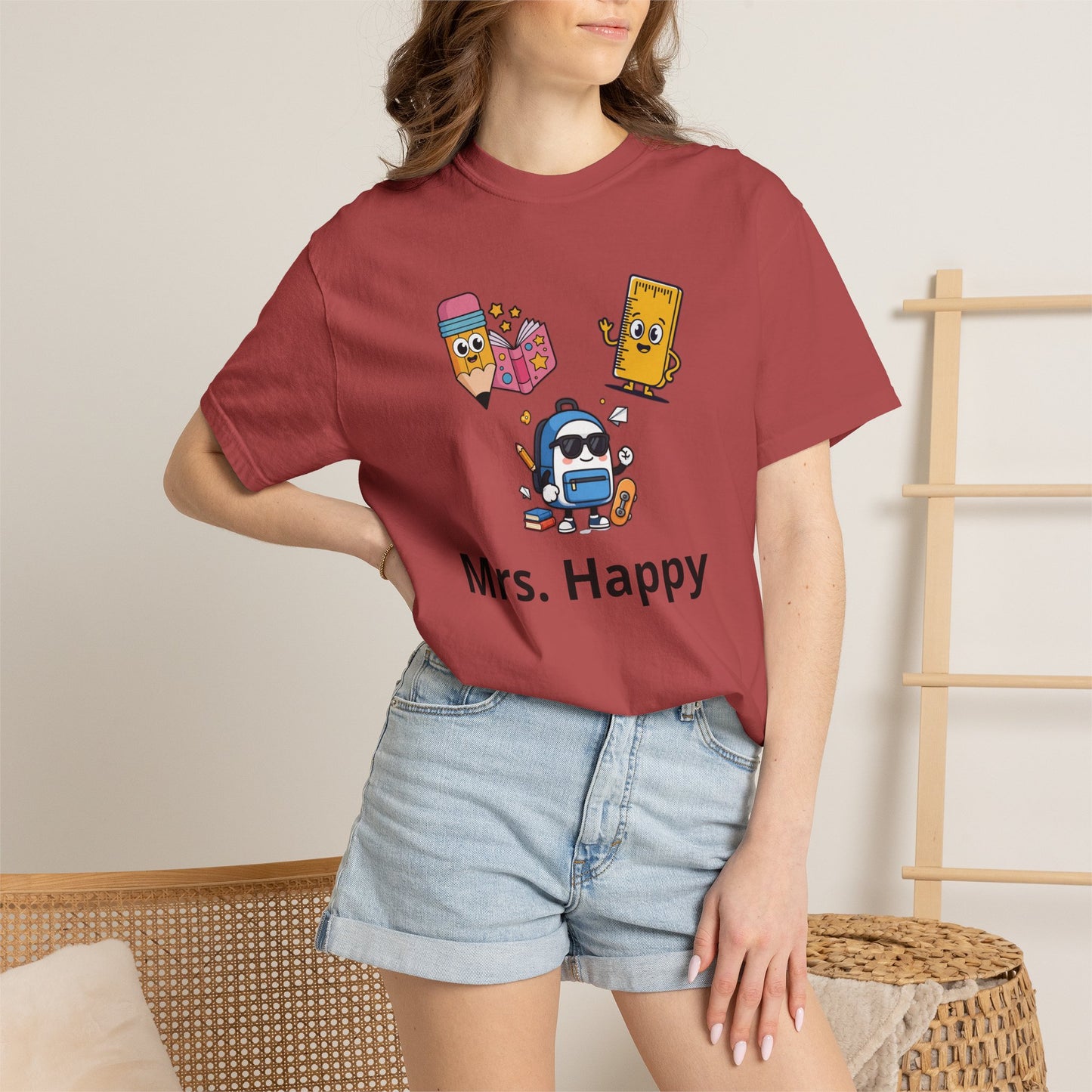 Mrs. Happy Cute Snack Characters T-Shirt